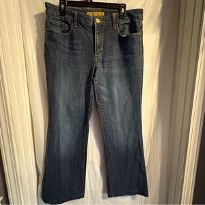 Seven7 Jeans Womens Size 12 Bootcut Dark Wash Thick Stitch Stretch Everyday Blue